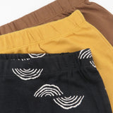 3-Pack Organic Cotton Harem Pants, Rainbow Geo Black