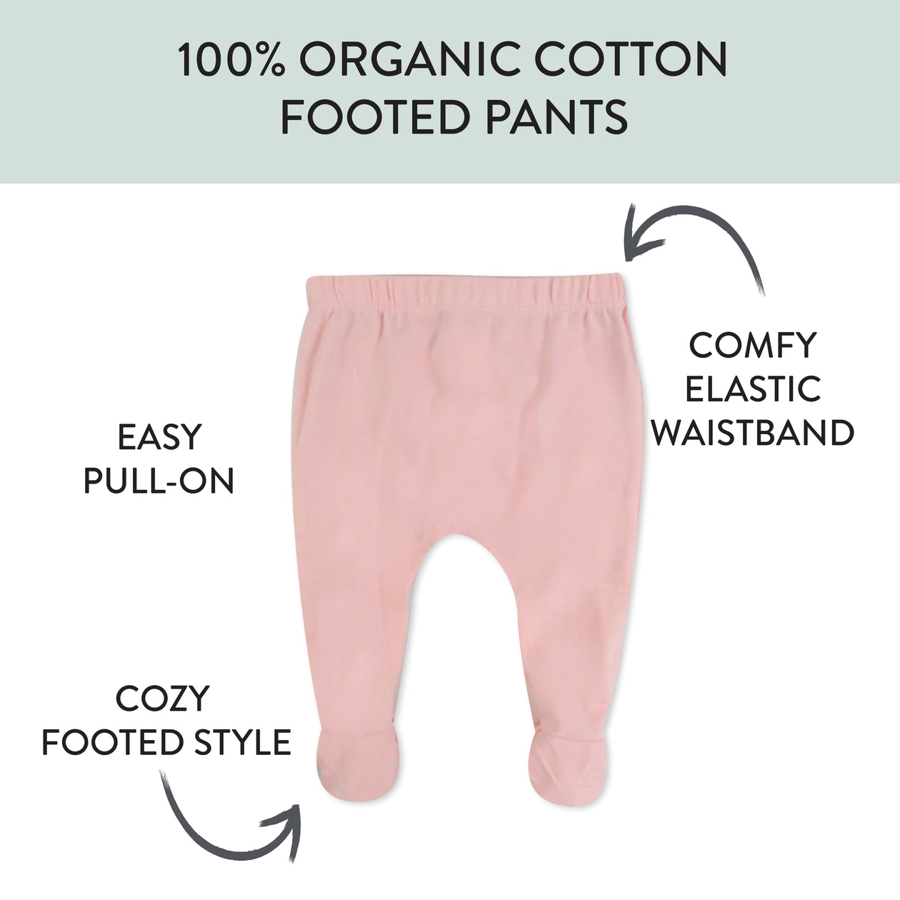 3-Pack Organic Cotton Footed Pants, Mini Cheetah Pink