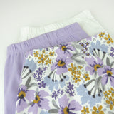 3-Pack Organic Cotton Footed Pants, Jumbo Floral Lilac