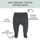 Go to slide 2, 3-Pack Organic Cotton Footed Pants, Olive Checkerboard 