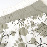 3-Pack Organic Cotton Footed Pants, Paw Leaves