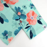 3-Pack Organic Cotton Legging Set, Floral Clusters Aqua Blue