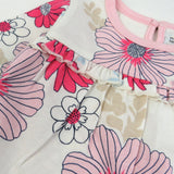 3-Pack Long Sleeve Babydoll Top with Gathered Yoke, Delicate Floral Pink