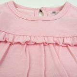 3-Pack Long Sleeve Babydoll Top with Gathered Yoke, Delicate Floral Pink