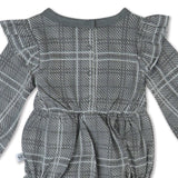 2-Piece Bubble Romper & Headband Set, Gray Plaid