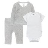 TAKE ME HOME 3-Piece Organic Cotton Gift Set, Light Gray Heather