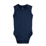 4-Pack Organic Cotton Sleeveless Bodysuits, Blue Ombre