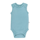 4-Pack Organic Cotton Sleeveless Bodysuits, Blue Ombre