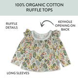 3-Piece Long Sleeve Ruffle T-Shirts, Scottish Ivy