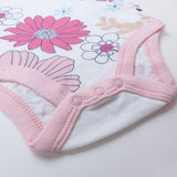 Go to slide 4, 5-Pack Organic Cotton Short Sleeve Bodysuits, Delicate Floral Pink