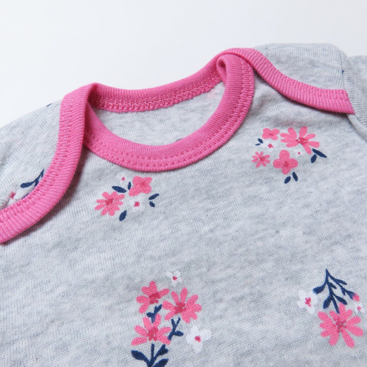 5-Pack Organic Cotton Short Sleeve Bodysuits, Delicate Floral Pink