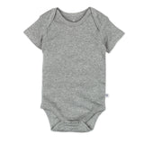 5-Pack Organic Cotton Short Sleeve Bodysuits, Gray Ombre