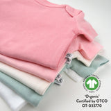 5-Pack Organic Cotton Short Sleeve Bodysuits, Strawberry Cream