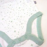 5-Pack Organic Cotton Short Sleeve Bodysuits, Twinkle Star White Sage