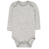 5-Pack Organic Cotton Long Sleeve Bodysuits, Gray Ombre