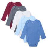 5-Pack Organic Cotton Long Sleeve Bodysuits, Prep Academy