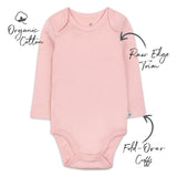 5-Pack Organic Cotton Long Sleeve Bodysuits, Pink Sands