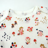 5-Pack Organic Cotton Long Sleeve Bodysuits, Copper Fields Floral Ivory