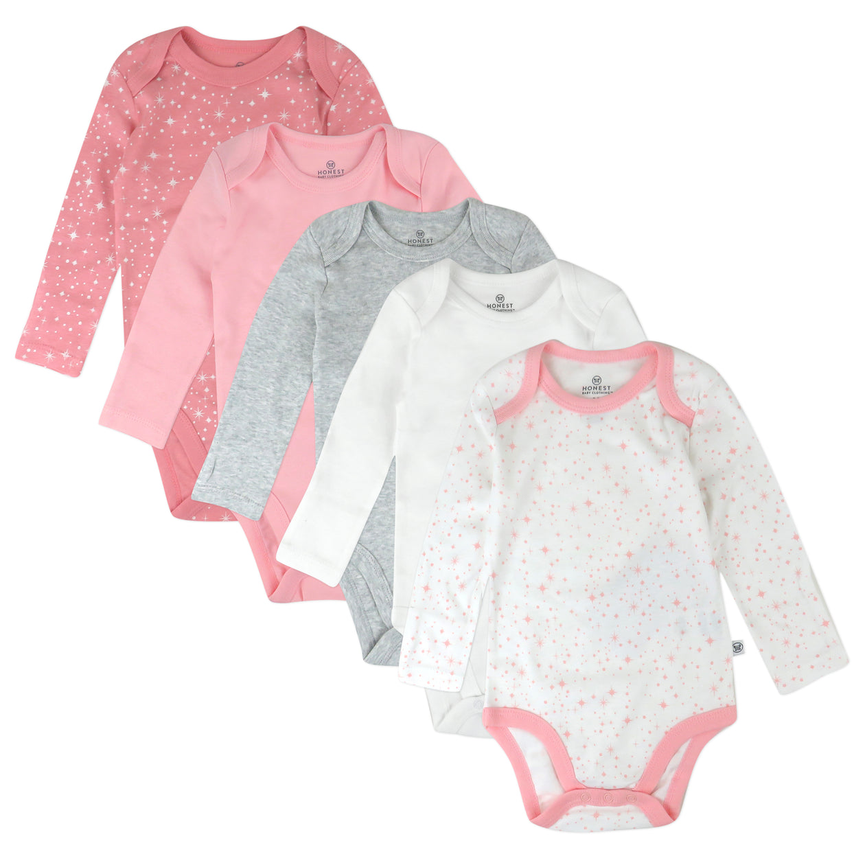 5 Pack Organic Cotton Long Sleeve Bodysuits Honest Baby Clothing 5 Pack Organic Cotton Long Sleeve Bodysuits Honest Baby Clothing