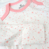 5-Pack Organic Cotton Long Sleeve Bodysuits, Twinkle Star Pink