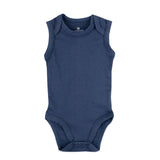 5-Pack Organic Cotton Sleeveless Bodysuits, Blue Ombre