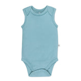 5-Pack Organic Cotton Sleeveless Bodysuits, Blue Ombre