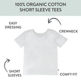 5-Pack Organic Cotton Short Sleeve T-Shirts, Drifting Stripe Cornflower