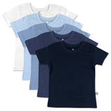 5-Pack Organic Cotton Short Sleeve T-Shirts, Ombre Blues