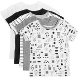 5-Pack Organic Cotton Short Sleeve T-Shirts, Pattern Play