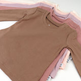 5-Pack Organic Cotton Long Sleeve T-Shirts, Autumn Pinks