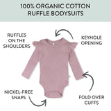 5-Pack Organic Cotton Long Sleeve Bodysuits, Autumn Pinks