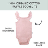 Go to slide 2, 5-Pack Organic Cotton Short Sleeve Bodysuits, Aloha Daisy