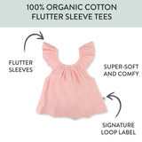 5-Pack Organic Cotton Girls' Short Sleeve T-Shirts, Pineapple Leaf Ivory