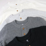 5-Pack Waffle Henley, Black Ombre