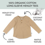 5-Pack Waffle Henley, Sandstorm