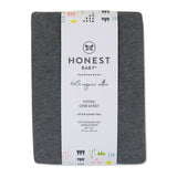 Organic Cotton Fitted Crib Sheet, Gray Charcoal