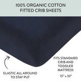 Organic Cotton Fitted Crib Sheet, Dark Navy