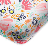 Organic Cotton Fitted Crib Sheet, Flower Power