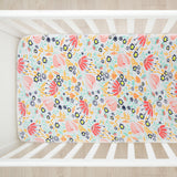 Organic Cotton Fitted Crib Sheet, Flower Power