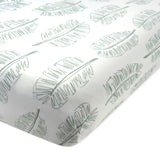 Organic Cotton Fitted Crib Sheet, Jumbo Leaf Sage