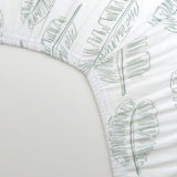 Organic Cotton Fitted Crib Sheet, Jumbo Leaf Sage