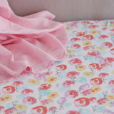 Organic Cotton Fitted Crib Sheet, Rose Blossom