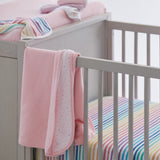 Organic Cotton Fitted Crib Sheet, Rainbow Stripe