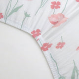 Organic Cotton Fitted Crib Sheet, Strawberry Pink Floral