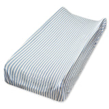 Organic Cotton Changing Pad Cover, Blue Ticking Stripe