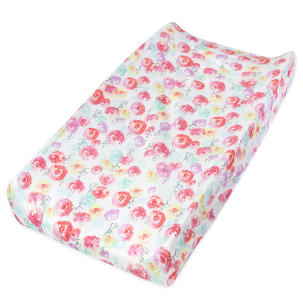 Organic Cotton Changing Pad Cover, Rose Blossom