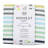 Organic Cotton Changing Pad Cover, Rainbow Stripe Blues