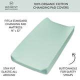 Organic Cotton Changing Pad Cover, Sage