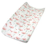 Organic Cotton Changing Pad Cover, Strawberry Pink Floral