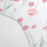 Organic Cotton Changing Pad Cover, Strawberry Pink Floral